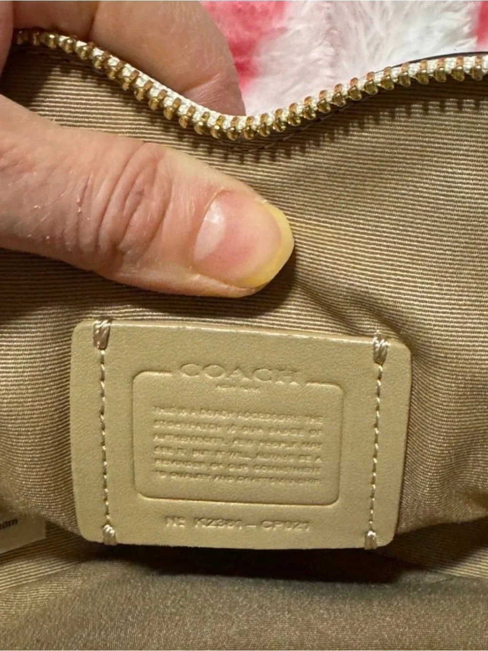 Coach Pink Heart-Print Heart Crossbody Bag with Gold Hardware